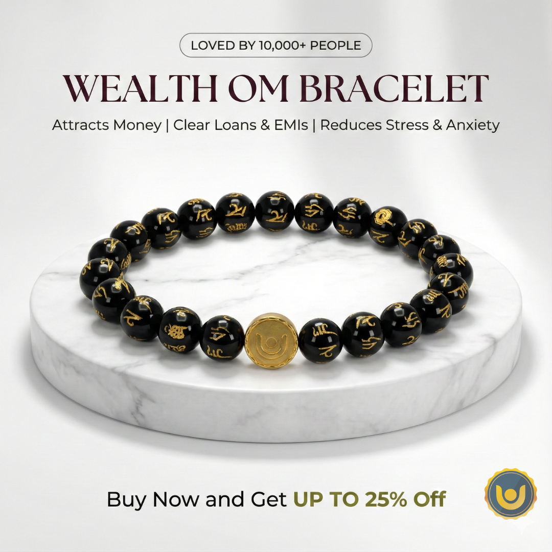 काला गोमेद ओम मणि पद्मे हम ब्रेसलेट - आत्मज्ञान के लिए