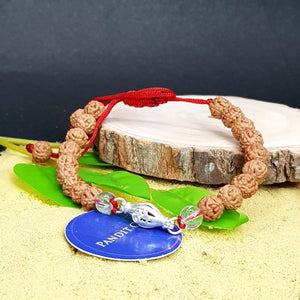 1 Mukhi Rudraksha Bracelet with 5 Mukhi and Crystal Sphatik Stones