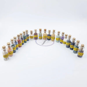 21 Mini Tumbled Crystal Healing Stones Bottles Set