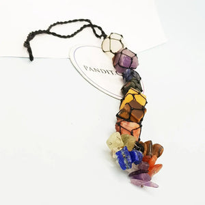 7 Chakra Car Hanging Raw Stones