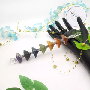 7 Chakra Pyramid Healing Stone Wand