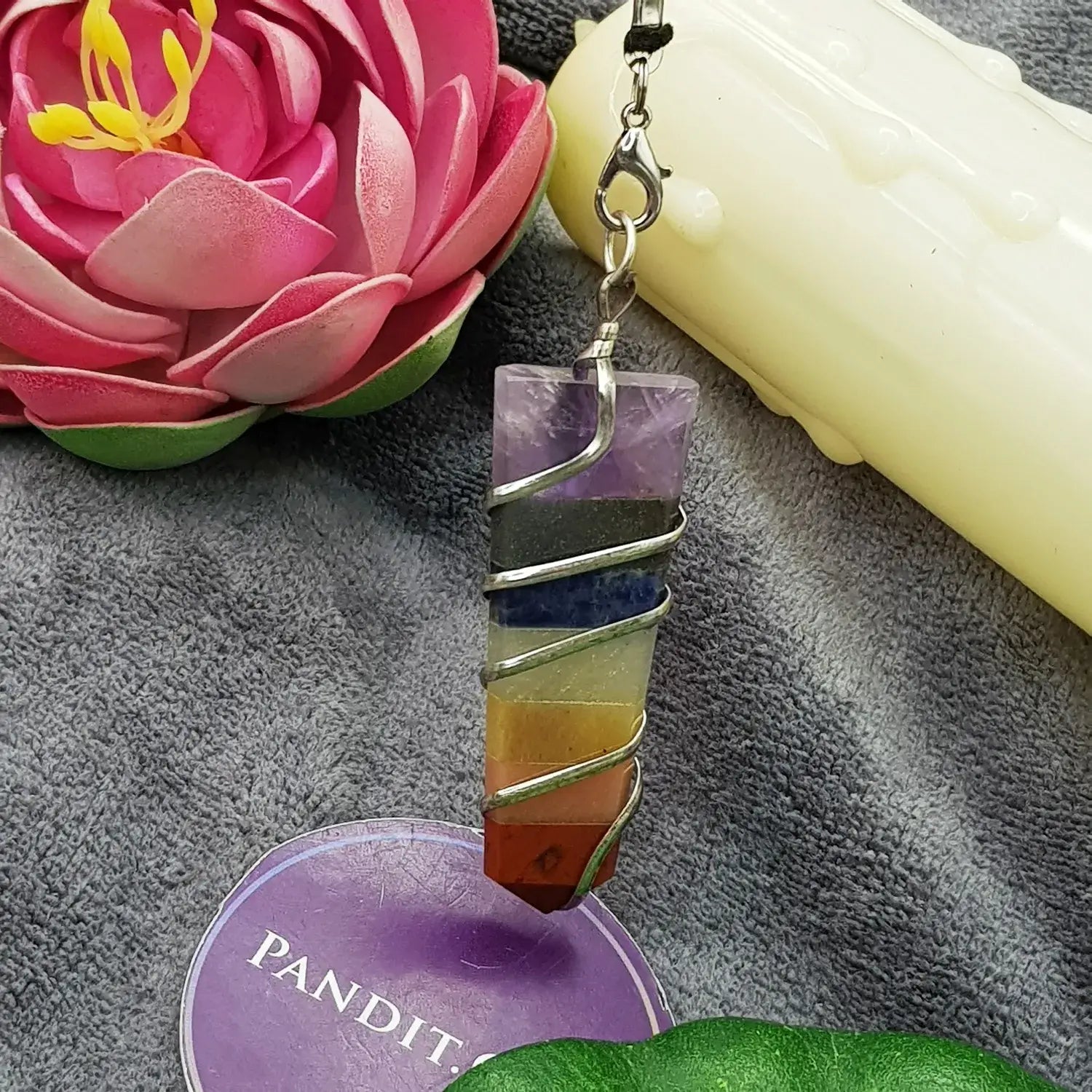7 Chakra Spiral Pencil Pendant