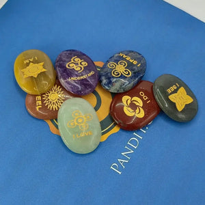 7 Chakra Stones Set with Switchwords Symbols