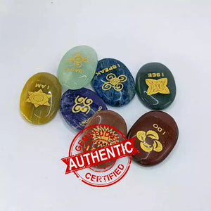 7 Chakra Stones Set with Switchwords Symbols