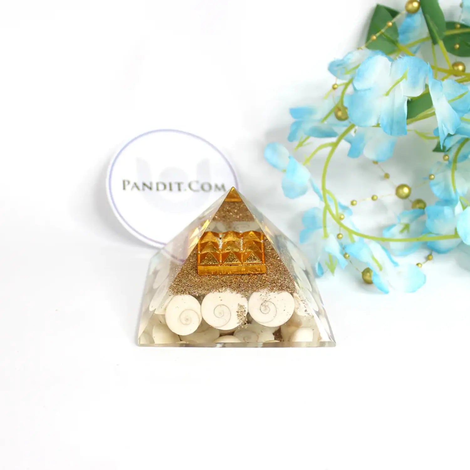 9 Plate Orgone Pyramid With Gomti Chakra