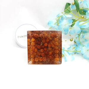9 Plate Orgone Pyramid With Rudraksha Beads