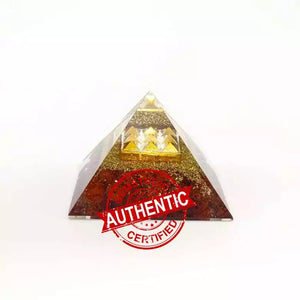 9 Plate Orgone Pyramid with Rudraksha Beads
