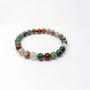 African Bloodstone Diamond Cut Bracelet