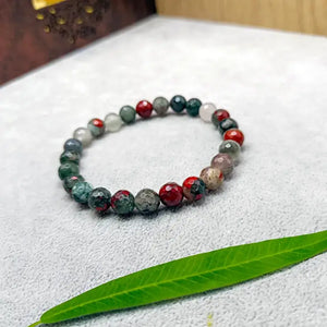 African Bloodstone Diamond Cut Bracelet