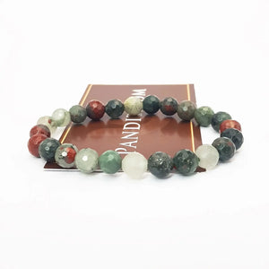 African Bloodstone Diamond Cut Bracelet