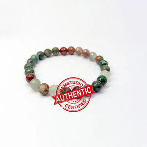 African Bloodstone Diamond Cut Bracelet