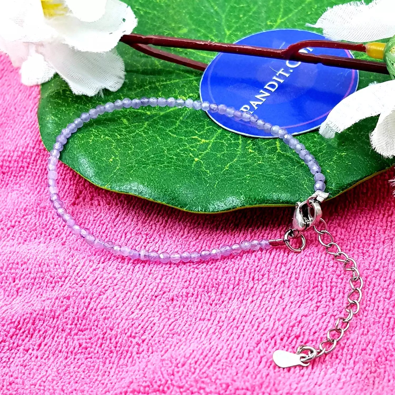 Amethyst Adjustable Diamond Cut Bracelet