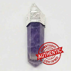 Amethyst Cap Pencil Pendant