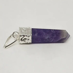 Amethyst Cap Pencil Pendant