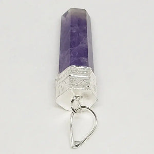 Amethyst Cap Pencil Pendant