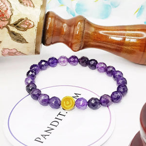 Amethyst Diamond Cut Bracelet
