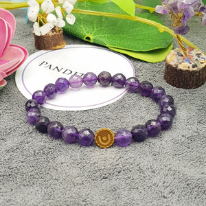 Amethyst Diamond Cut Bracelet