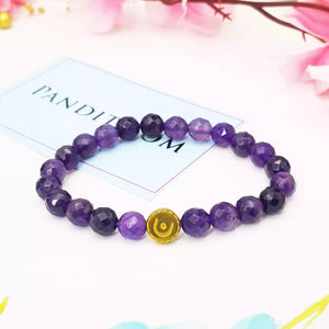 Amethyst Diamond Cut Bracelet