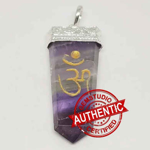 Amethyst Om Pencil Pendant
