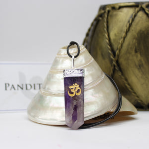 Amethyst Om Pencil Pendant