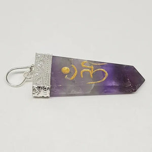 Amethyst Om Pencil Pendant