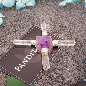 Amethyst Pyramid and Crystal Pencil Energy Generator