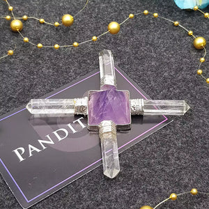 Amethyst Pyramid and Crystal Pencil Energy Generator