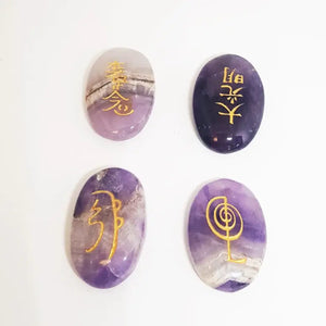 Amethyst Reiki Symbol Healing Stones Set