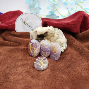 Amethyst Reiki Symbol Healing Stones Set