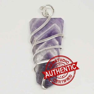 Amethyst Spiral Pencil Pendant