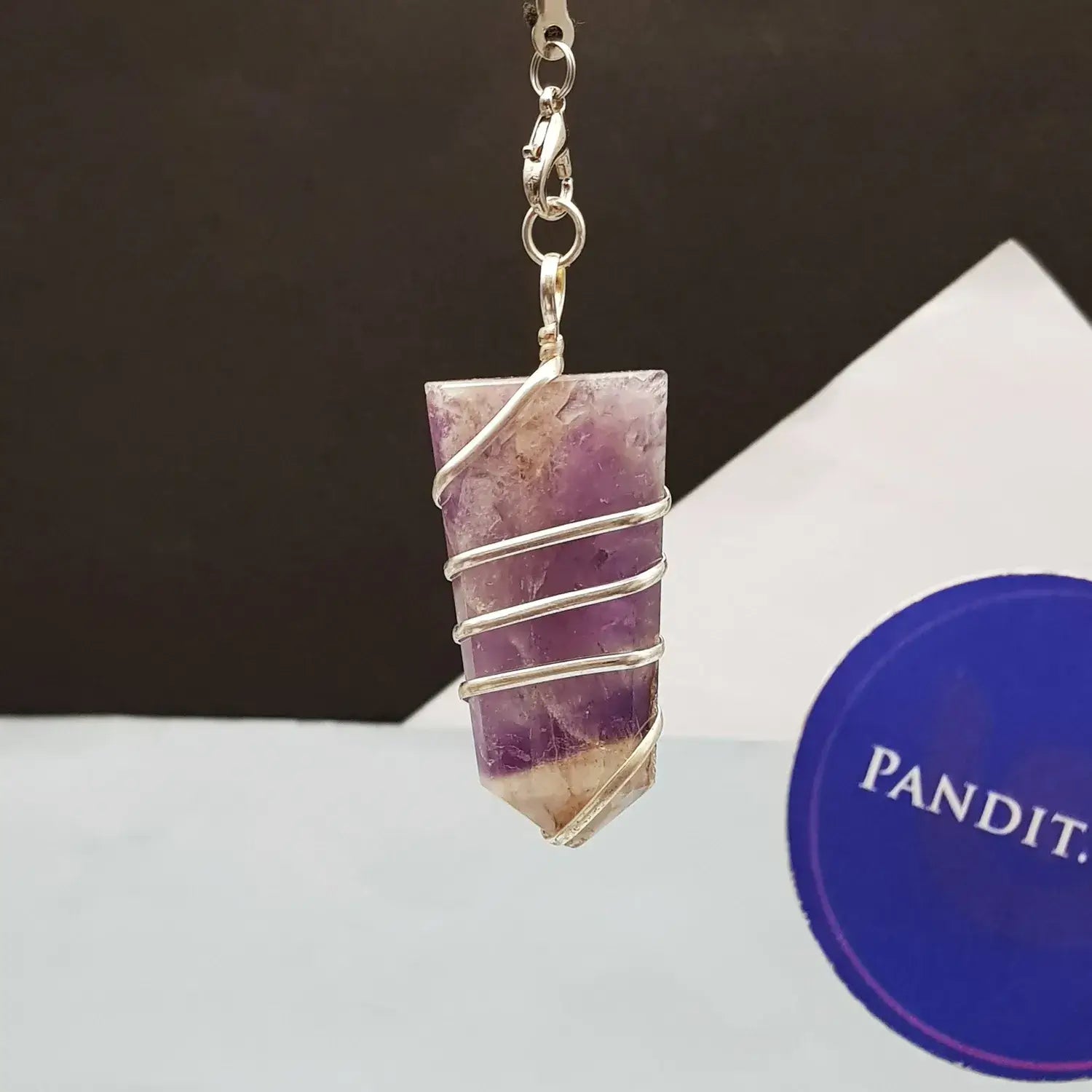 Amethyst Spiral Pencil Pendant