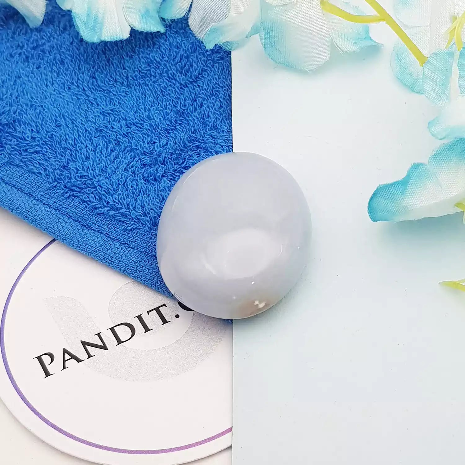 Angelite Healing Crystal Palm Stone