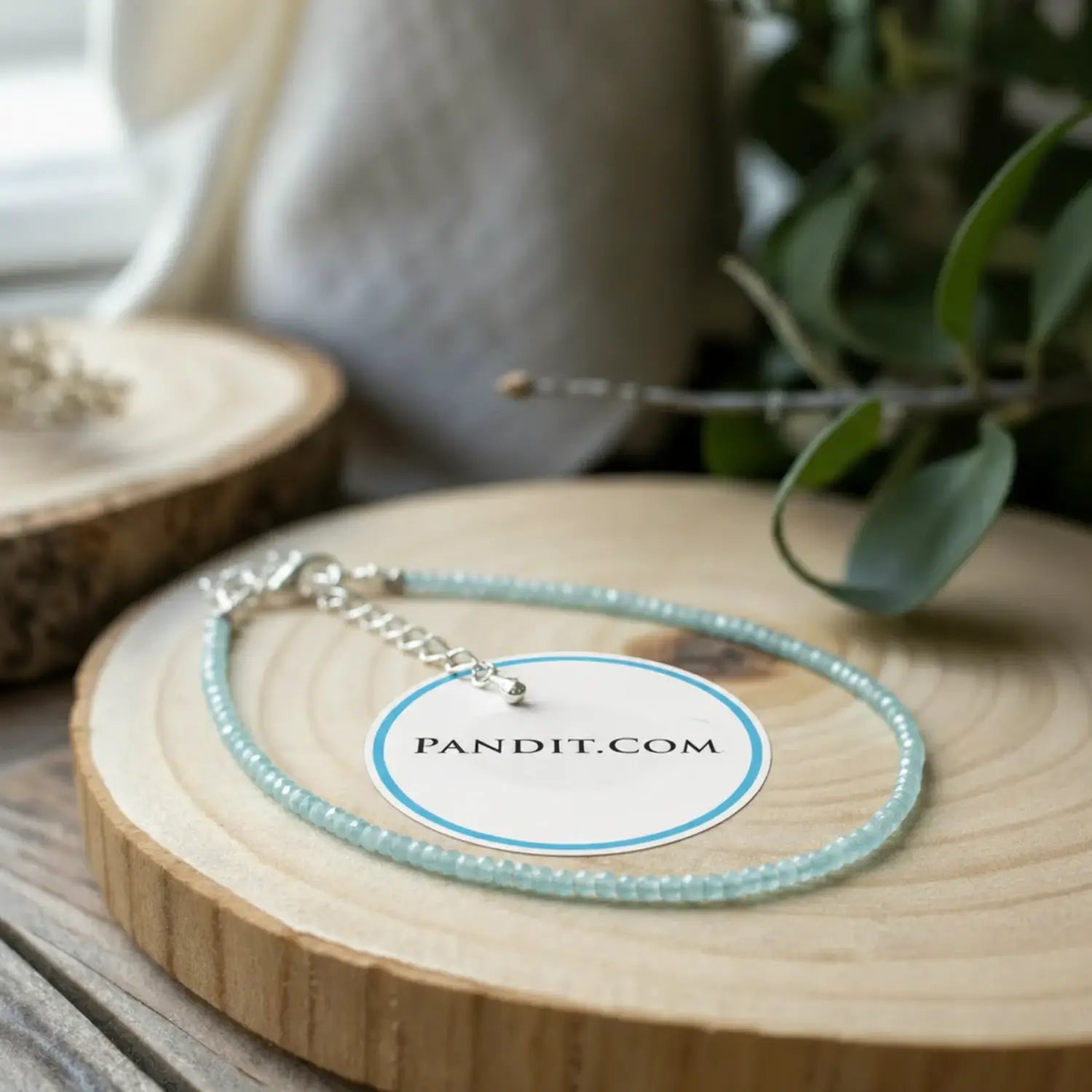 Aquamarine Anklet — main anklet view showing stones and chain