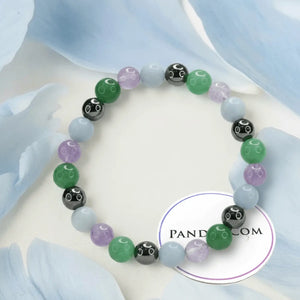 Aquarius Zodiac Sign Bracelet — close-up of Aquarius Zodiac Sign stones revealing natural patterns