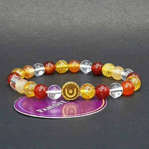 Aries Zodiac Sign Bracelet — clasp and elastic threading detail