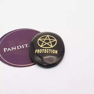 Black Agate Protection Coin