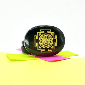 Black Agate Shree Yantra Coin