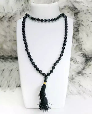 Black Banded Agate Onyx Mala