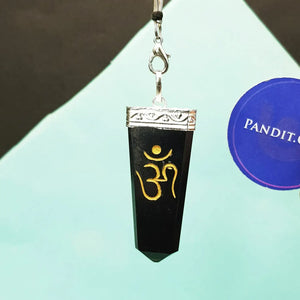 Black Banded Agate Om Pencil Pendant