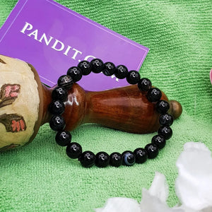Black Banded Agate Onyx Bracelet