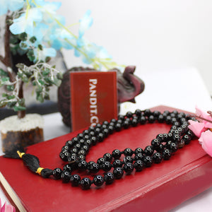 Black Banded Agate Onyx Mala - Pandit.com