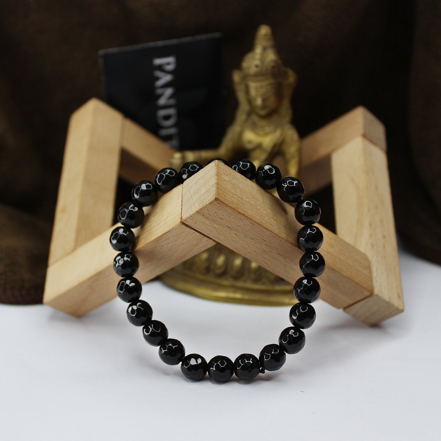 Black Diamond Cut Glass Bracelet