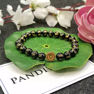 Black Onyx Om Mani Padme Hum Bracelet