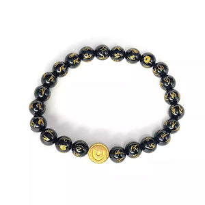 Black Onyx Om Mani Padme Hum Bracelet