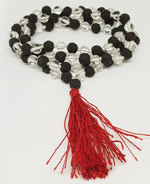 Black Rudraksha Sphatik Mala