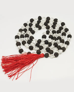 Black Rudraksha Sphatik Mala