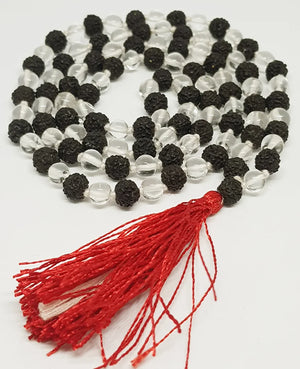 Black Rudraksha Sphatik Mala