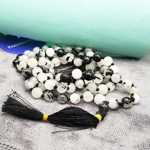 Black Rutilated Quartz Mala