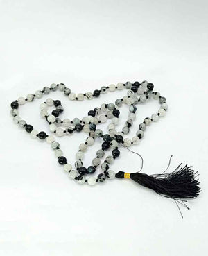 Black Rutilated Quartz Mala