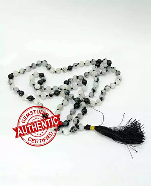 Black Rutilated Quartz Mala